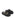 Women's black weave and black leather footbed platform slide