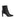 Women's black leather heeled ankle boot with pointed toe and thin block heel