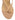 Women's wedge heeled thong in almond tan leather