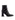 Womens Black leather ankle boot with inner zipper closure and subtle square toe shape