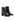 Womens Black leather ankle boot with inner zipper closure and subtle square toe shape