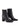 Womens Black leather ankle boot with inner zipper closure and subtle square toe shape