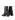 Womens Black leather ankle boot with inner zipper closure and subtle square toe shape