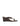 Women's chocolate brown leather wedge thong sandal with gold accent