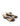Women's chocolate brown leather wedge thong sandal with gold accent