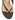 Women's chocolate brown leather wedge thong sandal with gold accent