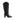 Women's high heel knee high boot with pointed toe and curved upper