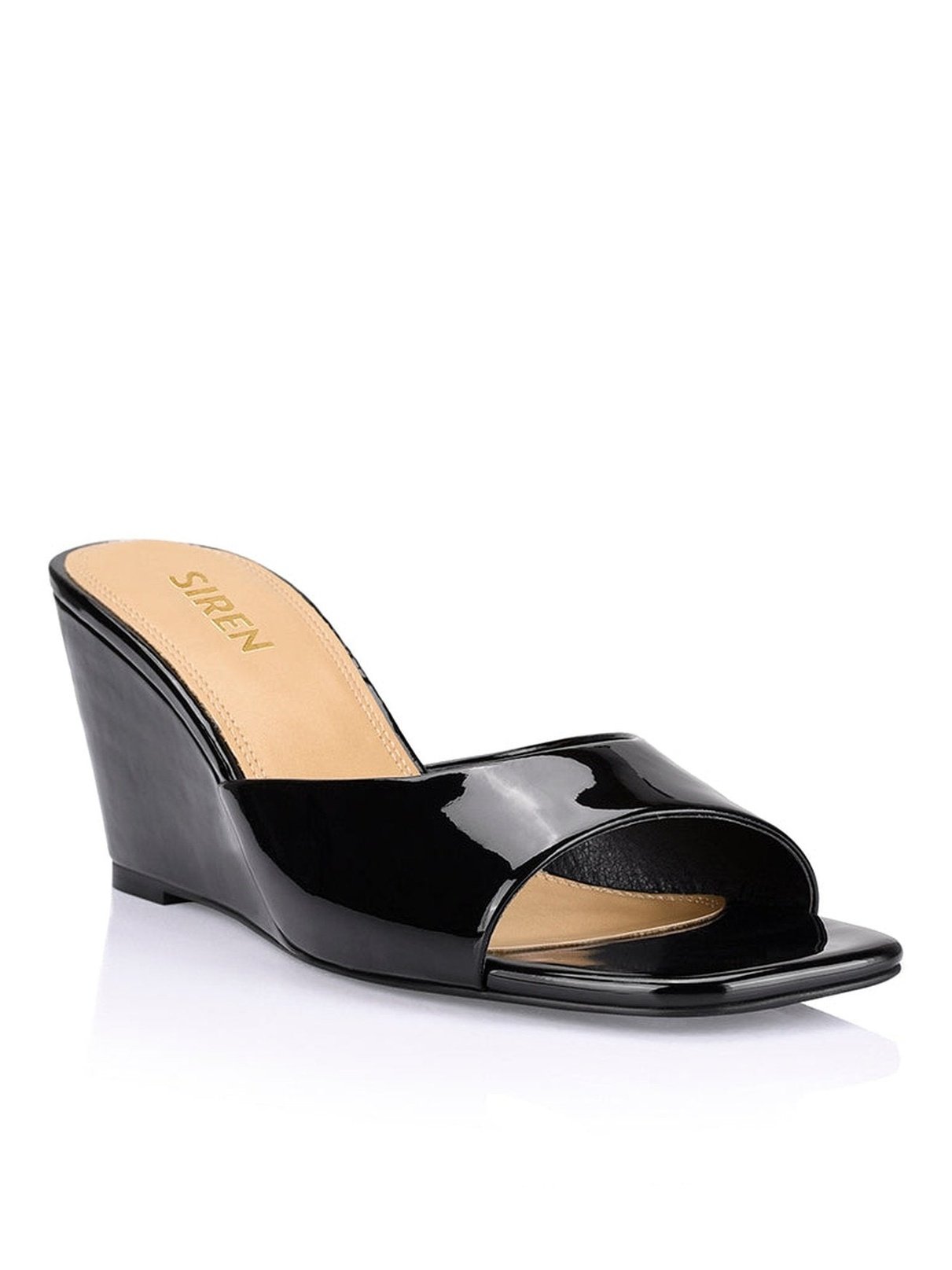 Leather wedge mules sales