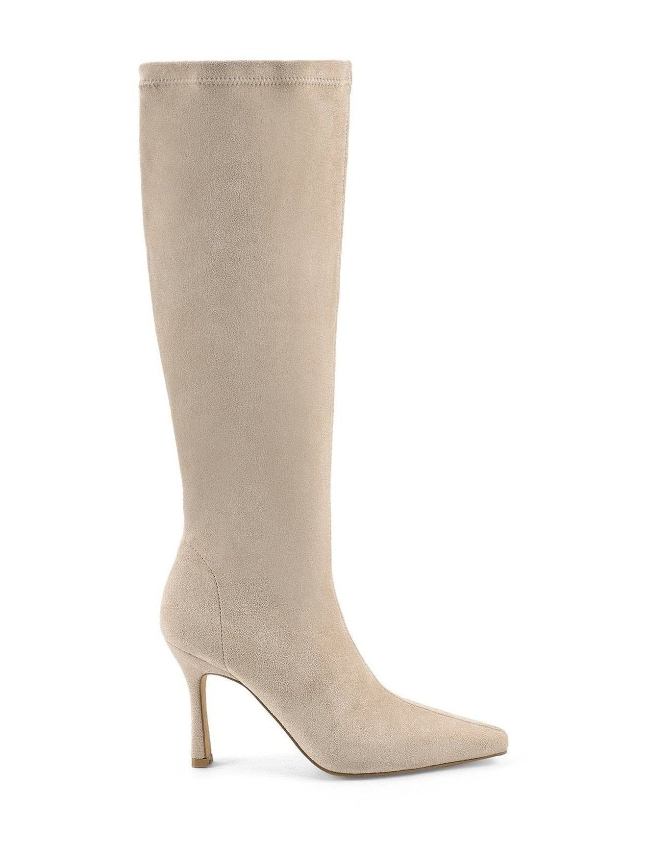 Divine Knee High Stretch Boots - Stone Micro