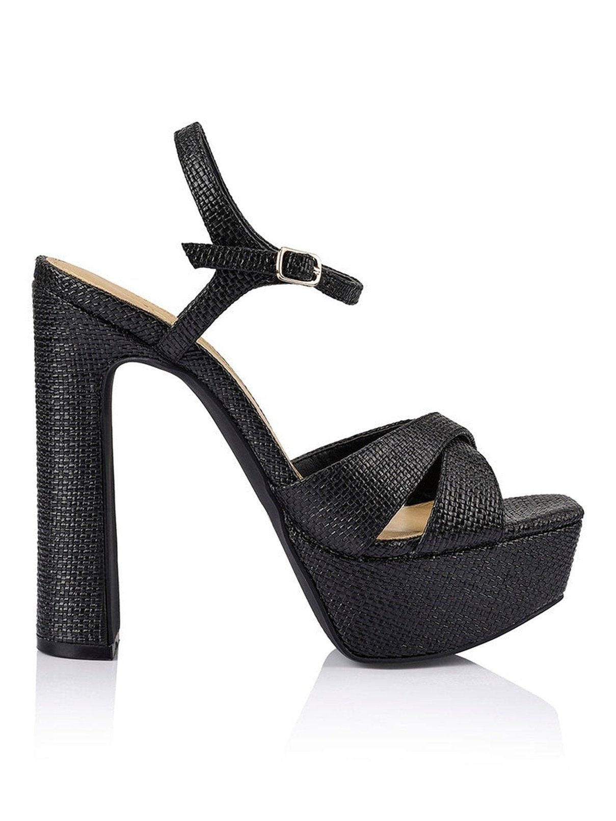 Black sales raffia sandals