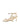 Women's METALLIC gold high-heeled leather sandal on a white background