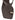 Women's chocolate brown leather heeled wedge with gold metal toe ring details
