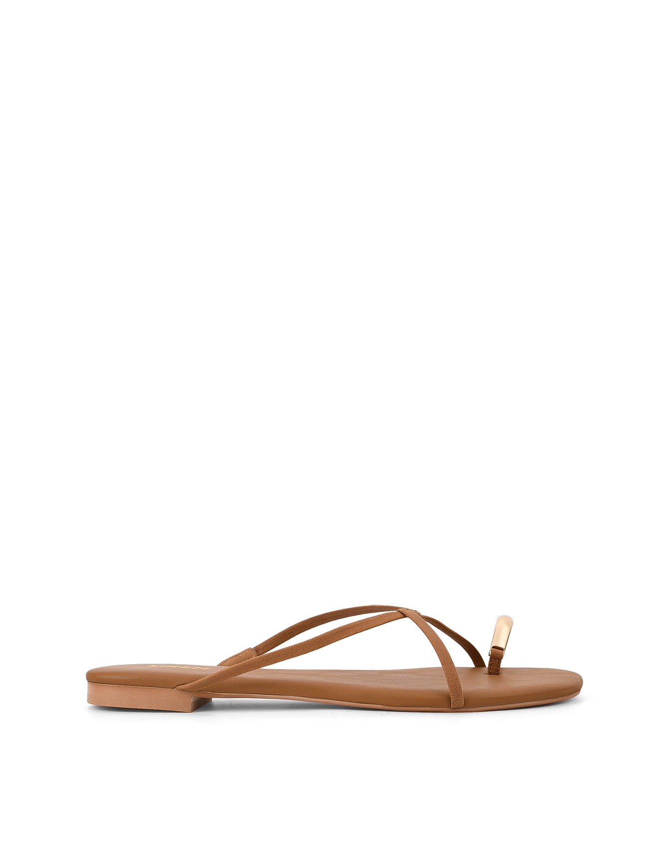 Mikki Flat Strappy Sandals Tan Leather Siren Shoes