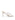 Women's bridal shoes white satin stiletto mules with square toe and knot detailing