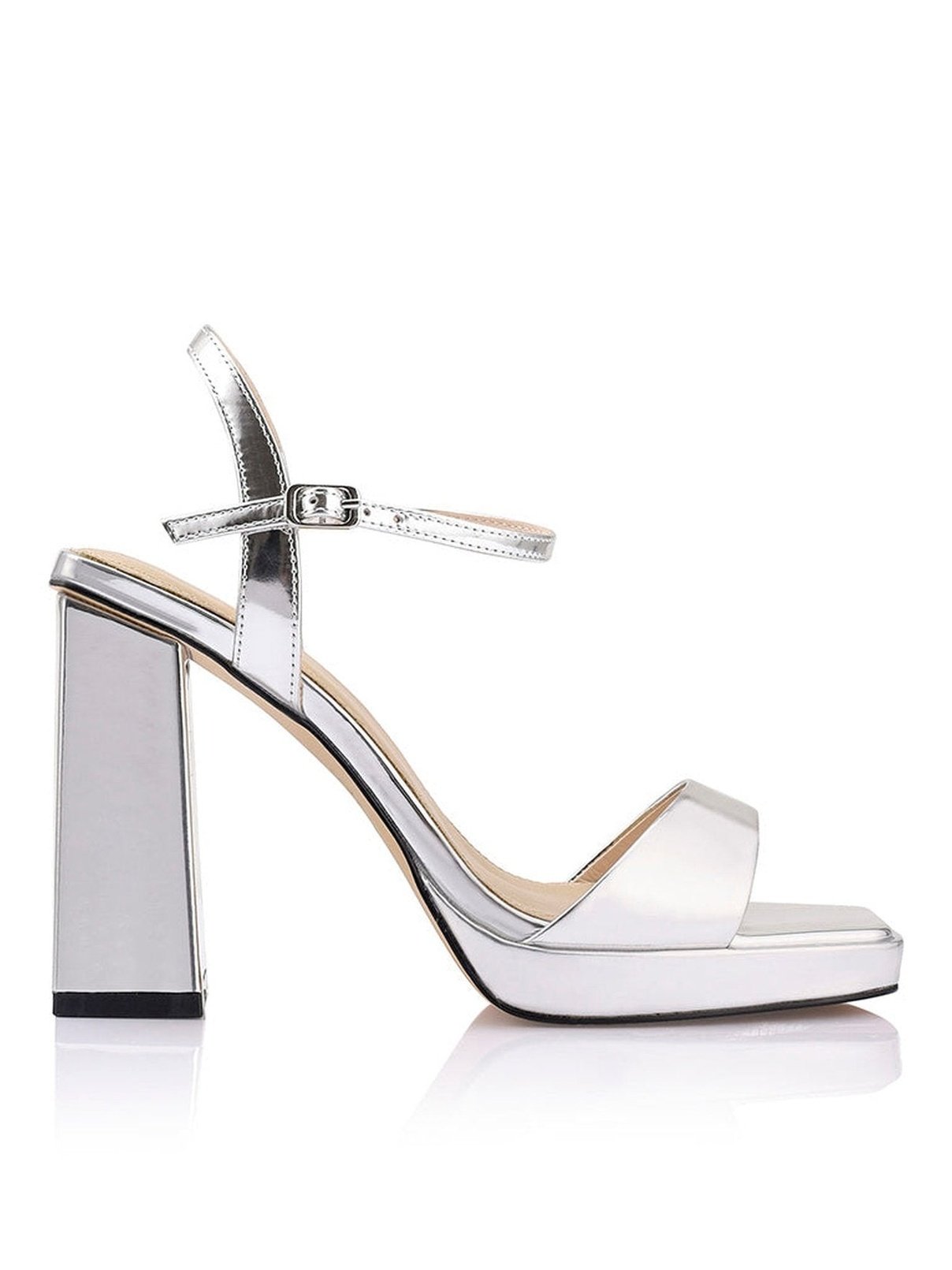 Paulie Platform Heeled Sandals - Silver