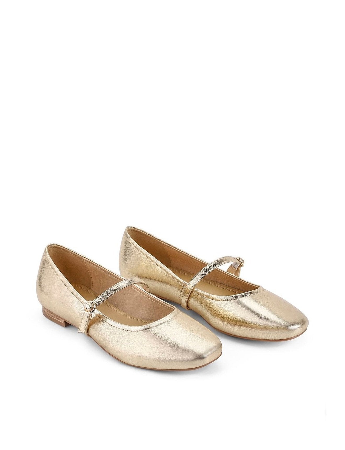 Rey Mary Jane Ballet - Gold Metallic Leather