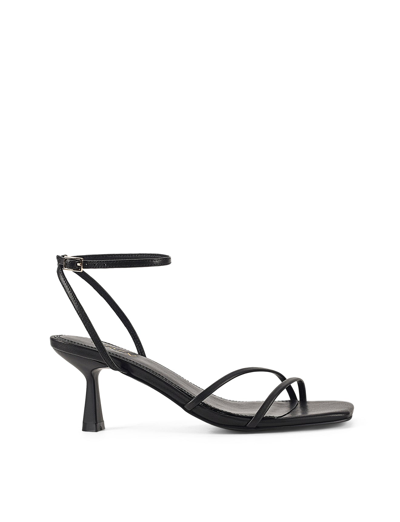 Saffron Strappy Heels Black Leather – Siren Shoes1