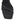 Women's black leather slim heel strappy sandal with square toe