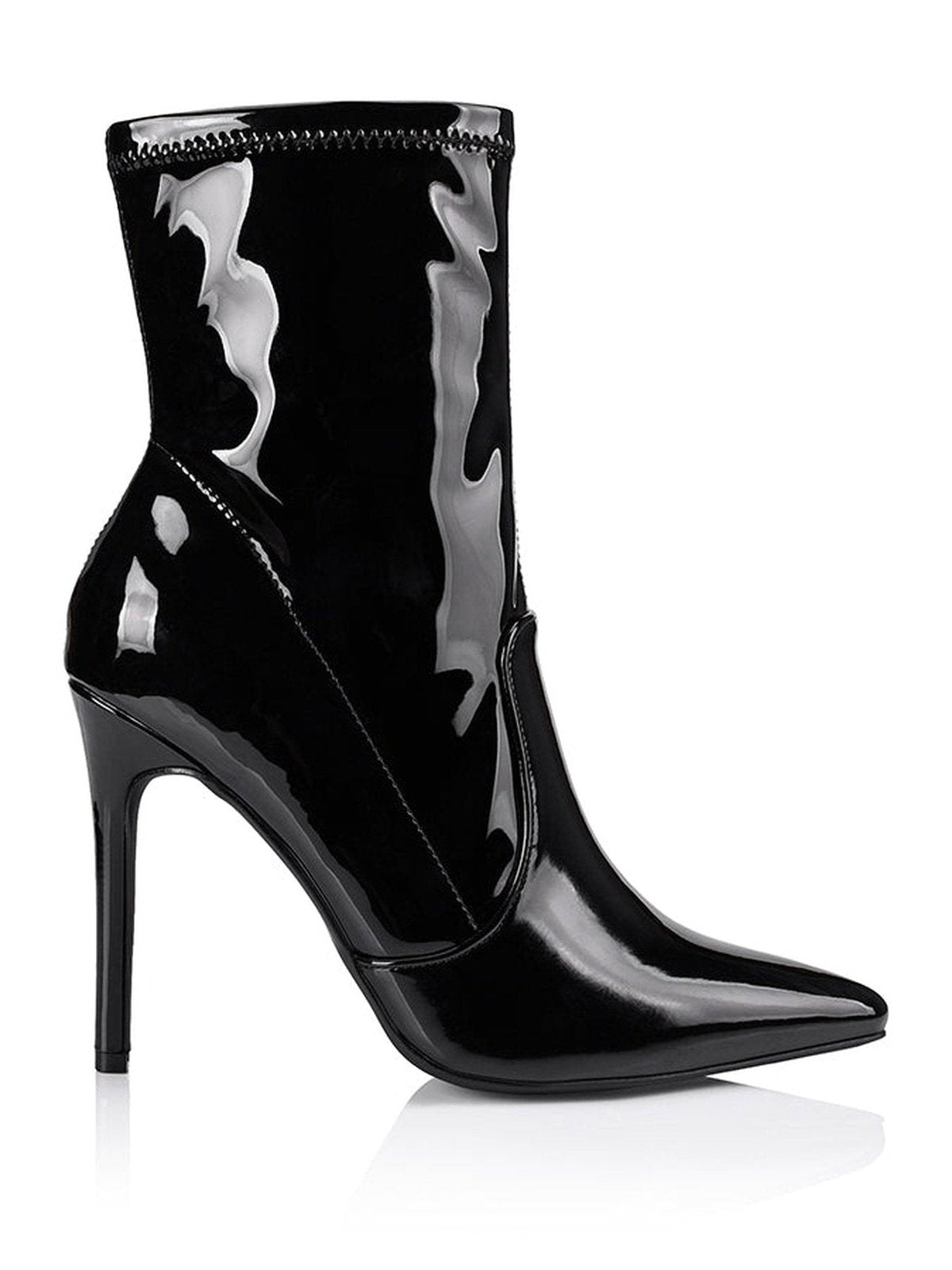 Black shiny ankle hotsell boots