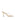 Women's gold metallic strappy mule with stiletto heel and clear vinylite upper