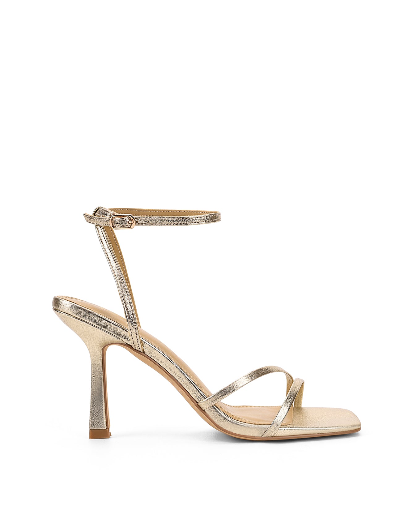 Sprinkle Strappy Heels Gold Metallic Leather – Siren Shoes