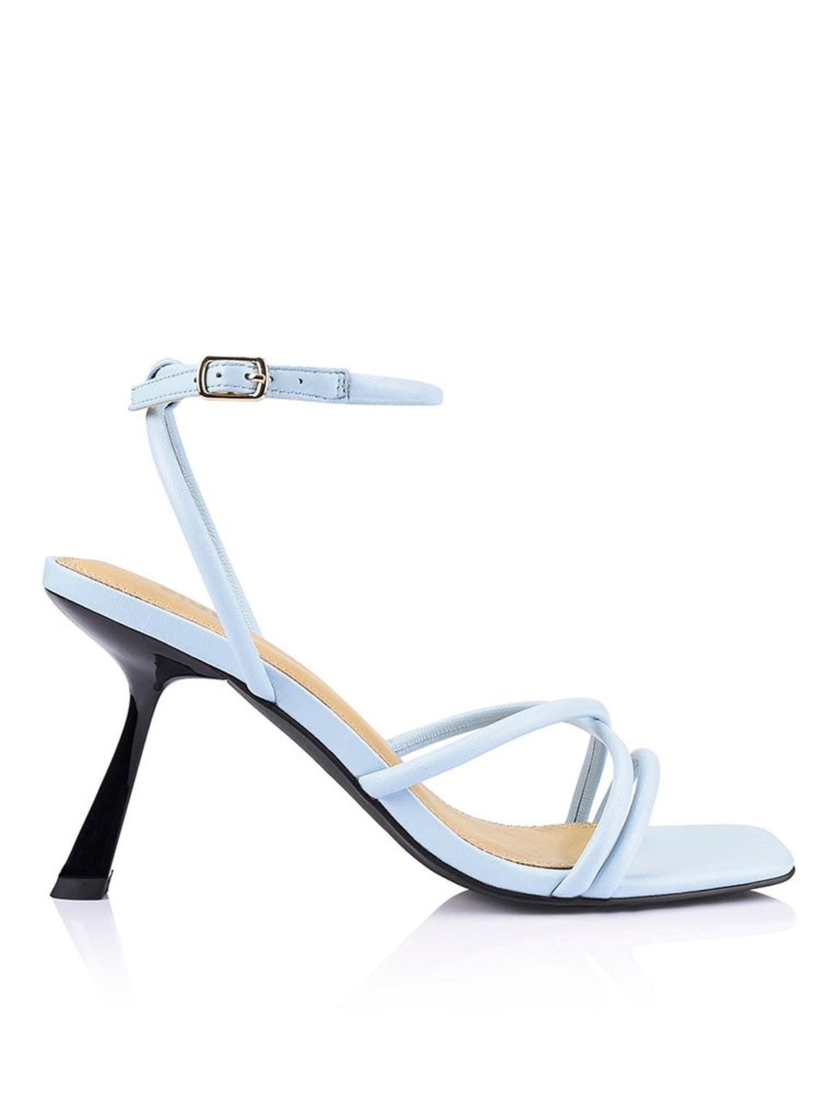 Spruce Heeled Sandals - Pale Blue Leather