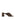 Women's Chocolate brown suede block heel mule with gold metallic toe ring