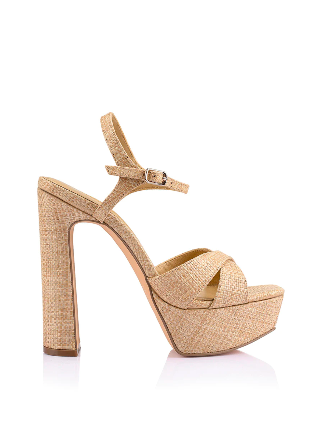 Jamie Platform Sandals Natural Raffia