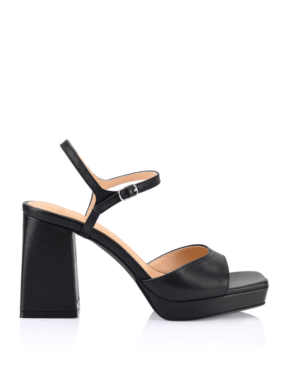 Martinez Platform Heels - Black Leather