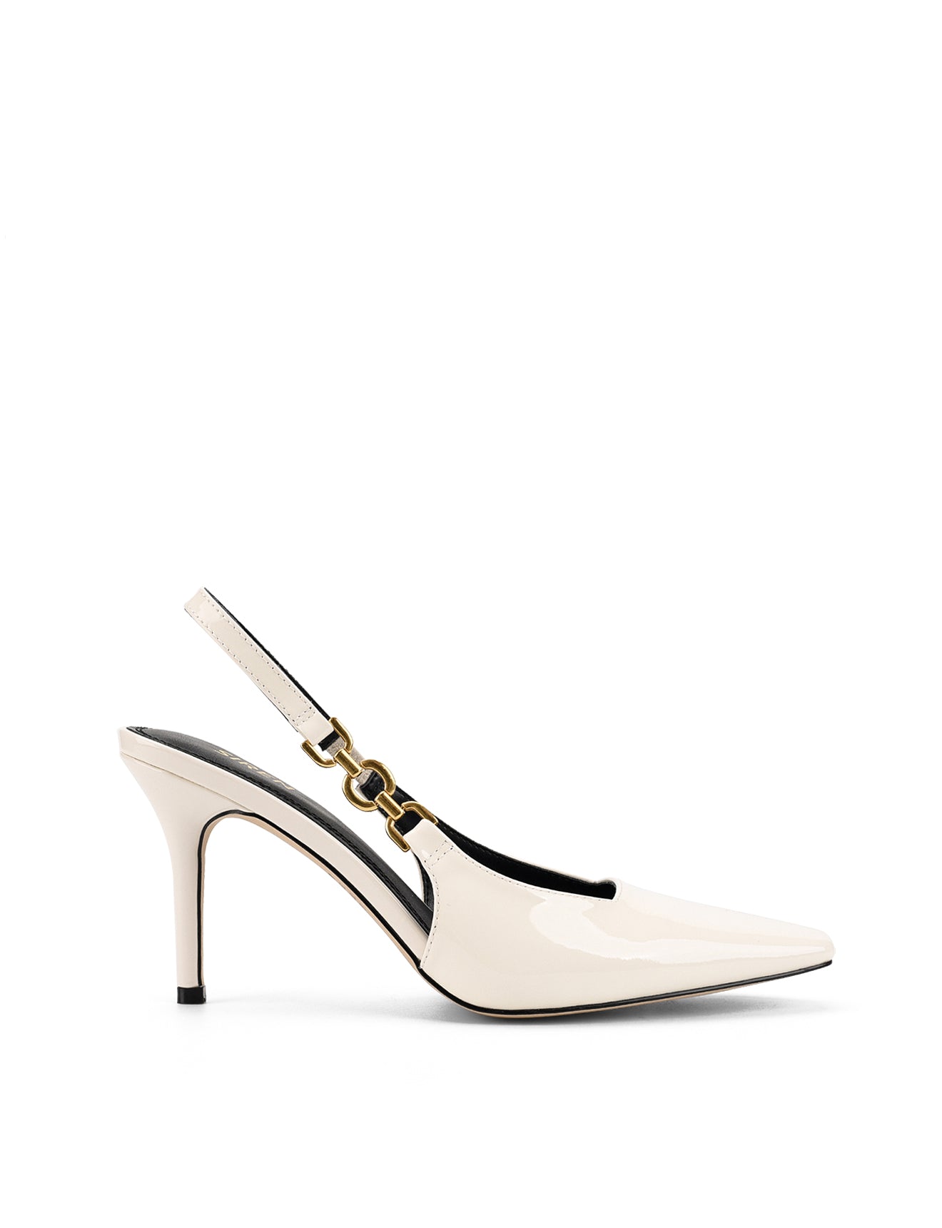 Venus Slingback Stiletto Heels Chalk White Patent Leather