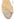 Women's kitten heel strappy sandal with gold metallic toe ring in gold metallic leather