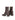 Women's chocolate brown stretch leather heeled ankle boot with pointed toe and zip closure