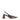 Women's Brown Snake Embossed Leather Slingback heels with block heel, pointed toe and elasticated slingback