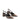 Women's Brown Snake Embossed Leather Slingback heels with block heel, pointed toe and elasticated slingback