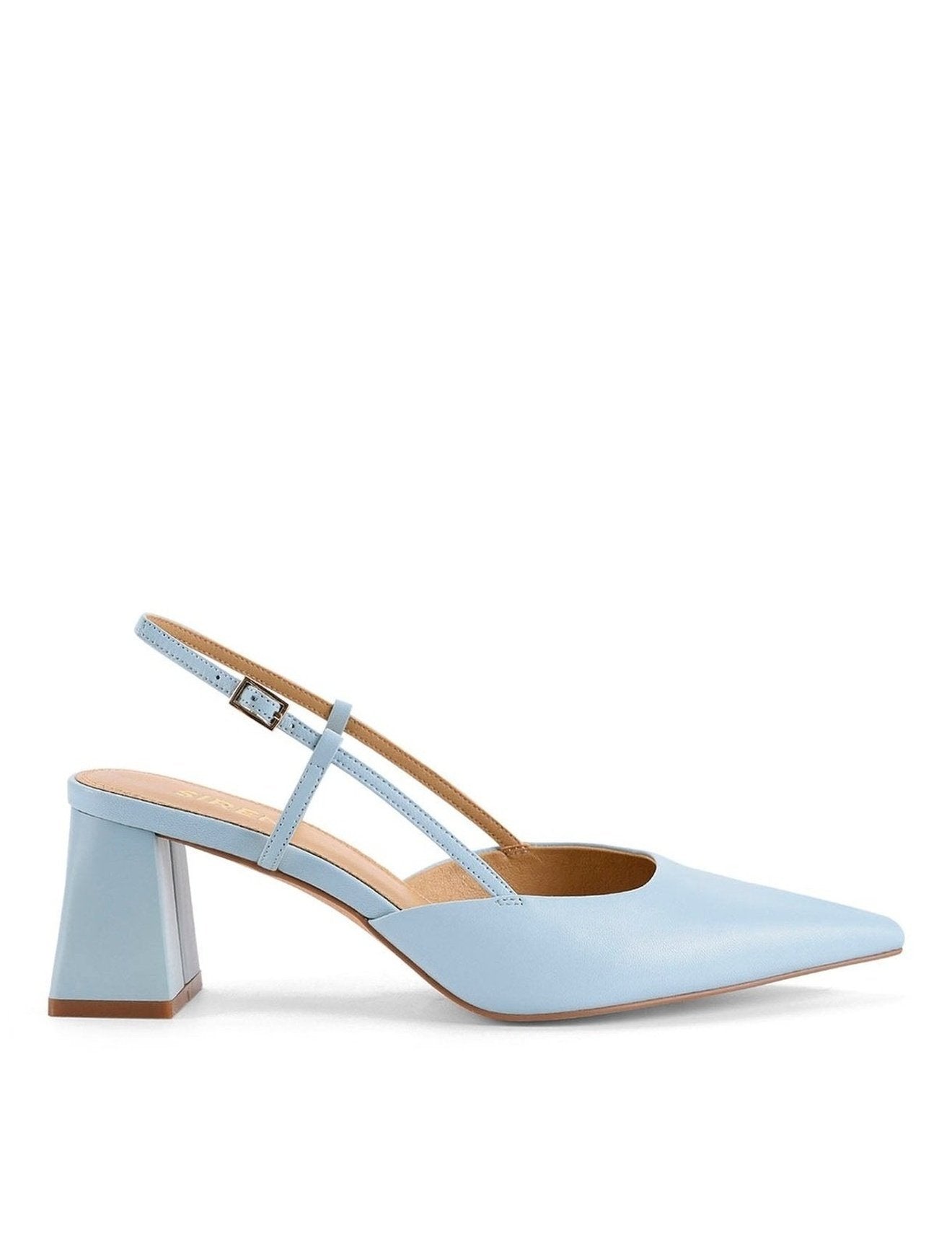 Yasmine Slingback Heels - Pale Blue Leather