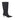 Women's black leather suede knee high boot with kitten heel and pointed toe