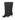 Women's black leather suede knee high boot with kitten heel and pointed toe