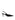 Women's black patent leather stiletto kitten heel slingback pump with elasticated closure, pointed toe and v-cut throat