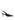 Women's slingback kitten heel in black embossed croc leather with pointed toe and v shaped throat and elastic fastening