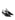 Women's slingback kitten heel in black embossed croc leather with pointed toe and v shaped throat and elastic fastening