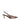 Women's brown snake leather slingback kitten heel with elasticated fastening and v cut throat