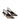 Women's brown snake leather slingback kitten heel with elasticated fastening and v cut throat