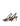 Women's brown snake leather slingback kitten heel with elasticated fastening and v cut throat