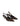 Women's slingback kitten heel in chocolate brown suede leather with pointed toe and v shaped throat and elastic fastening