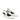 Women's white leather slingback kitten heel pump with elasticated fastening and pointed toe