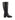 Women's black leather riding boot with block heel and round toe