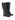 Women's black leather riding boot with block heel and round toe