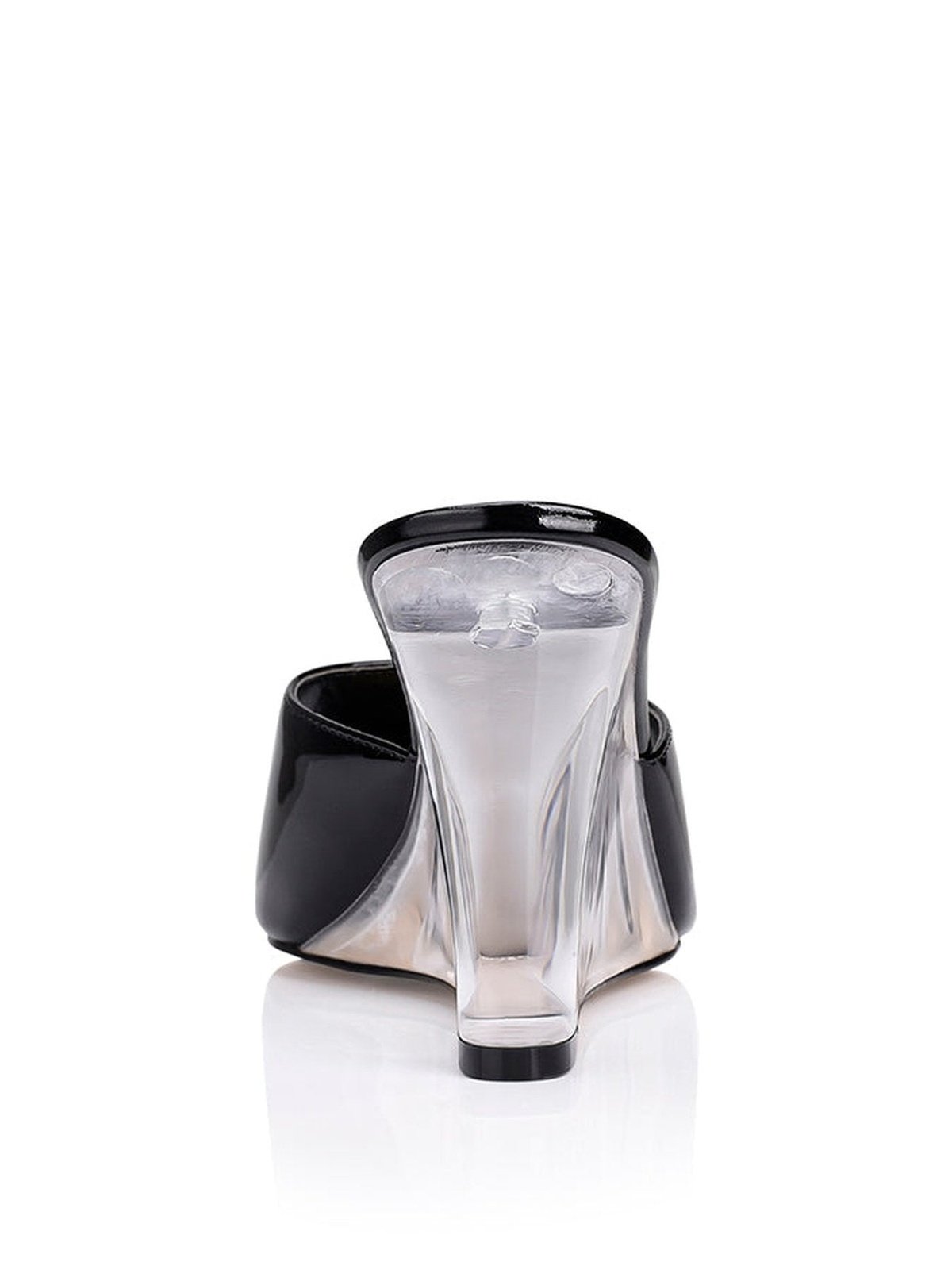 Clear wedge hotsell heels black