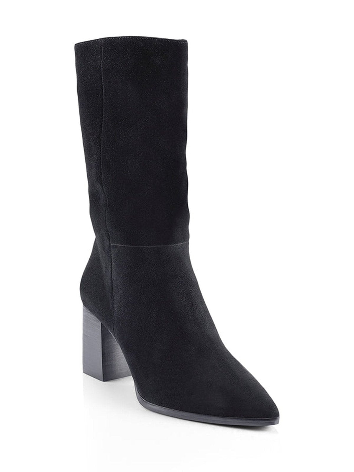 Mid calf 2024 suede boots black