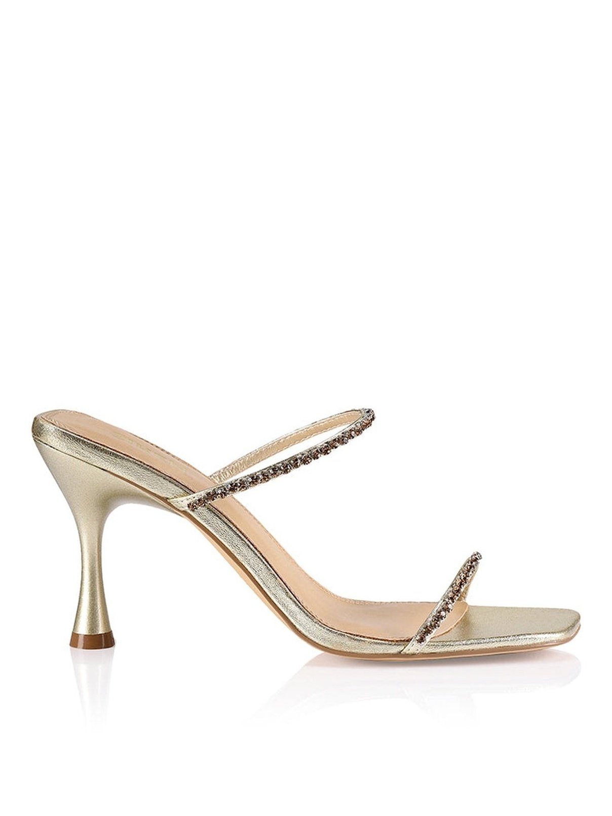 Izzy Diamante Stiletto Heels Soft Gold Leather